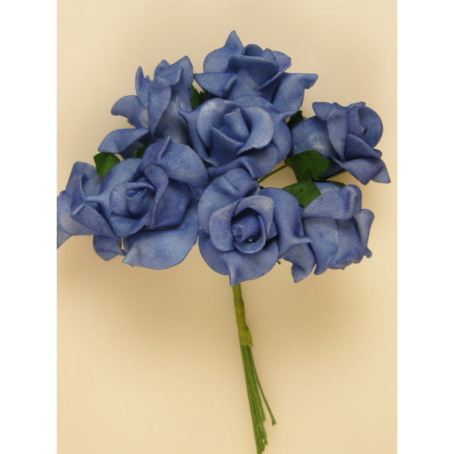 Buchet trandafir polifoam 3cm albastru