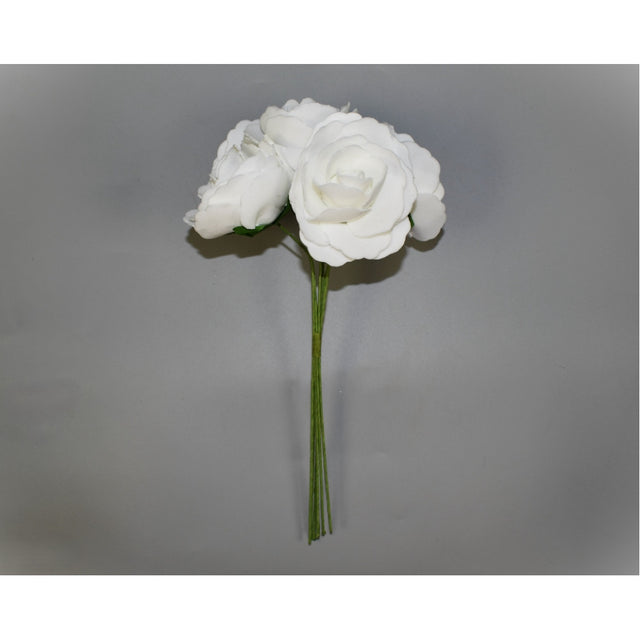 Buchet trandafir polifoam 5,5 cm alb