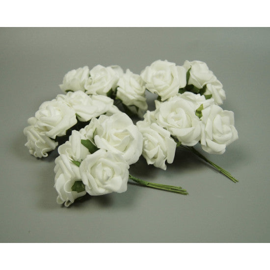 Buchet Trandafiri polifoam 4.5cm x6 alb