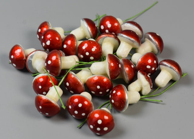 Pick ciuperci lucios 3cm 50buc/pachet rosu