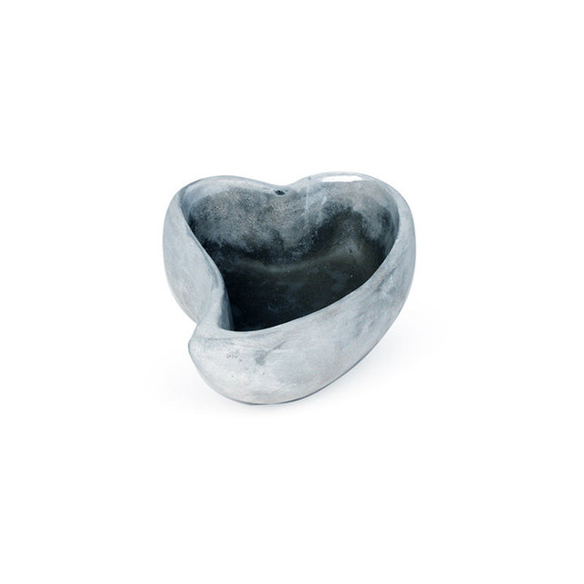 Bol ciment forma inima 16.5x14x6.5 gri