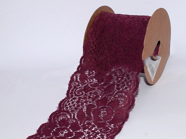 DANTELA ELASTICA 8CMX5M BORDEAUX