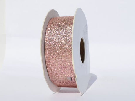imagine produs Banda decor 25mmx10m cu glitter roz pudra