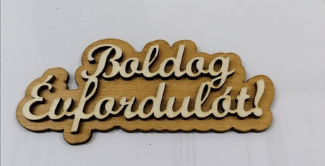 imagine produs Dec. lemn 12cm boldog evfordulot