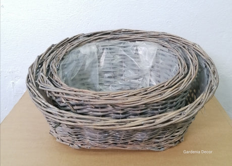 imagine produs Bol oval din nuiele 48x40x13/24cm s/3