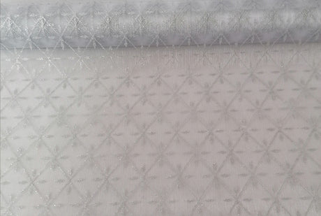 imagine produs Organza cu glitter 36cmx5y alb