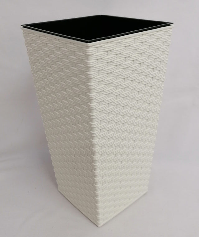 imagine produs Ghiveci plastic finezja 19x19cm crem