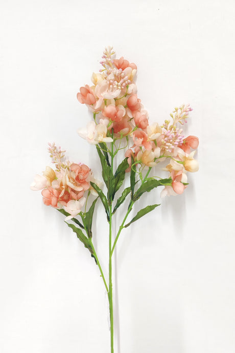 imagine produs Creanga cu floricele x3 H68cm piersica