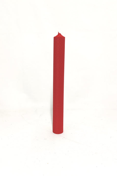 imagine produs Lumanare botez din ceara naturala 42x4.5cm rosu