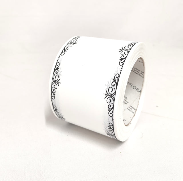 imagine produs Banda decor funerar 8cmx50y alb/negru