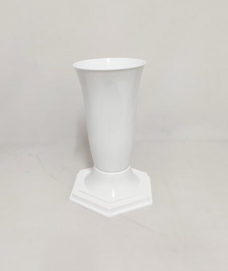 imagine produs Vas plastic cu talpa D15cm H30cm alb