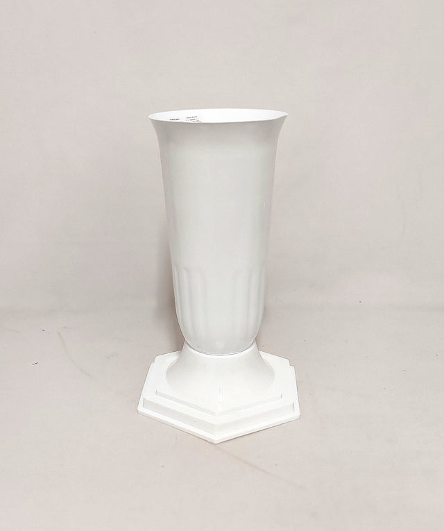 imagine produs Vas plastic cu talpa D15cm H34cm alb