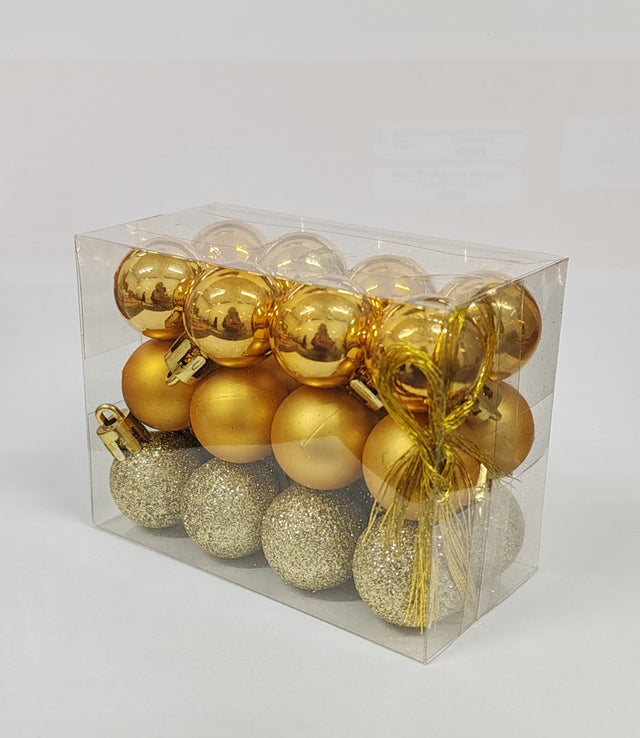 imagine produs Glob de craciun 2,5cm S/24 auriu