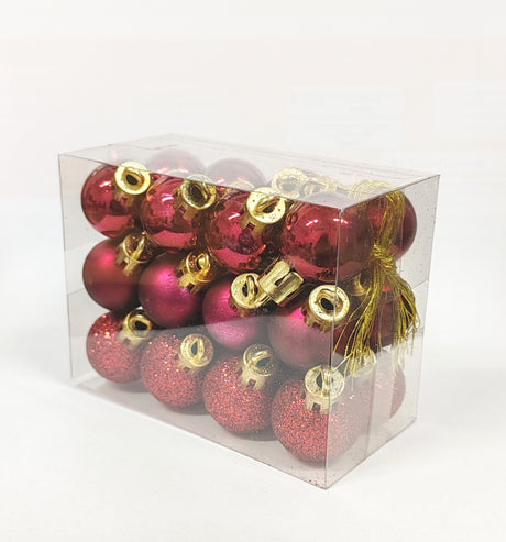 imagine produs Glob de Craciun 2.5cm S/24 bordeaux