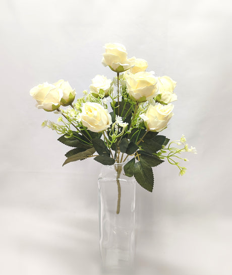 imagine produs Buchet trandafiri x9 H;33cm crem