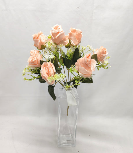 imagine produs Buchet trandafiri x9 H;33cm piersica