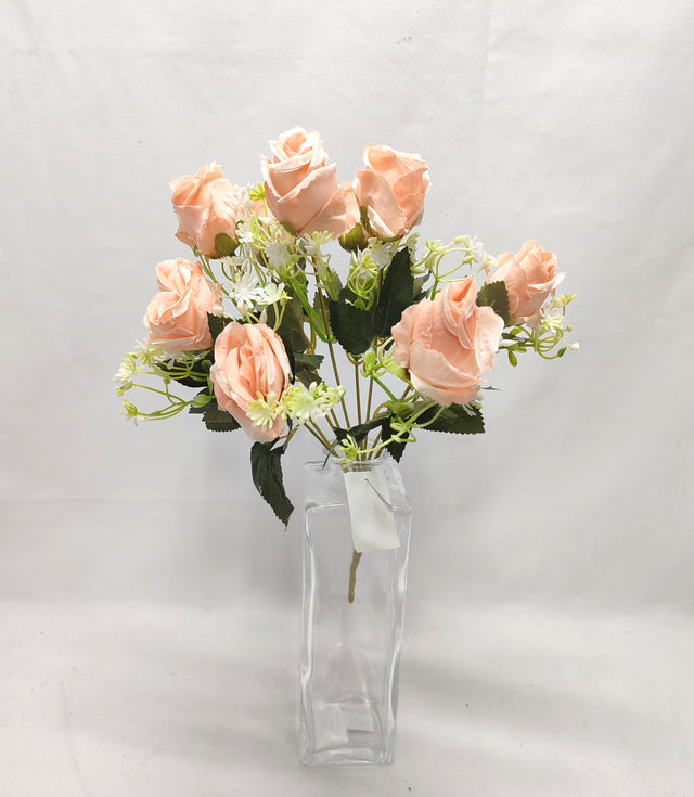 imagine produs Buchet trandafiri x9 H;33cm piersica