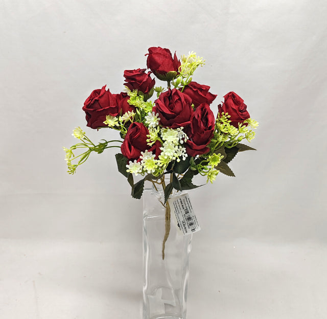 imagine produs Buchet trandafiri x9 H;33cm bordeaux