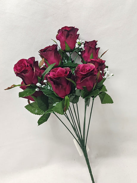 imagine produs Buchet trandafiri x10 H:46cm bordeauxv