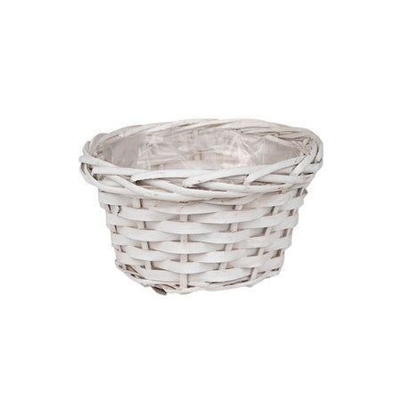 imagine produs Bol din nuielel impletit 20x11cm alb