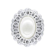 imagine produs Piatra opal 25x30mm S/10 argintiu/alb