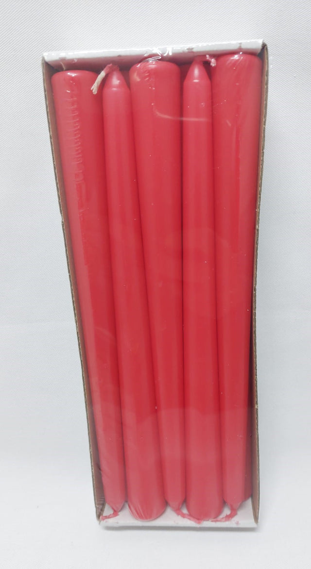 Lumanari conice 24cm 10buc/pachet rosu