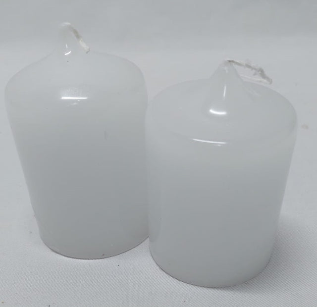Lumanari groase mici 6x10cm 2buc/pachet alb