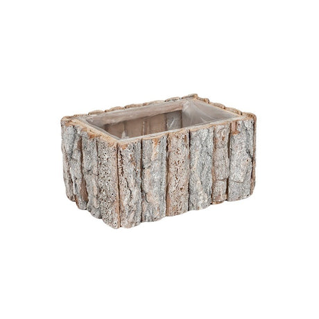 imagine produs Bol din scoarta de lemn 24x16x12cm gri antic