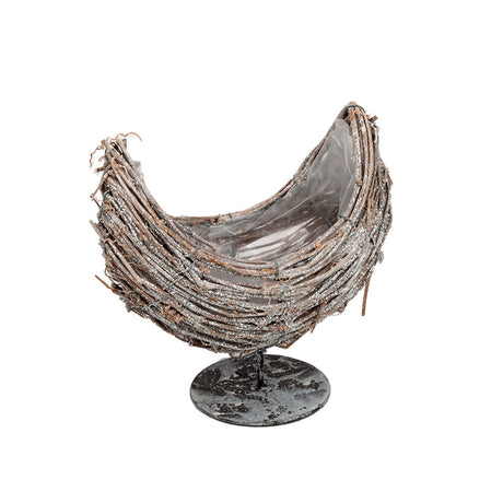 imagine produs Barcuta Rattan Pe Talpa 20x13x12/20cm Gri