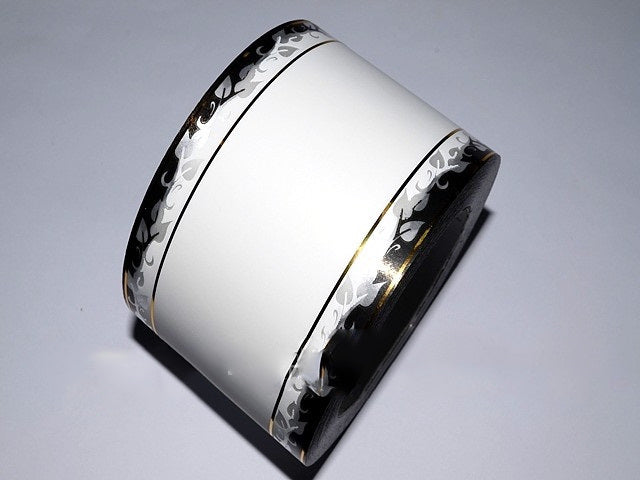 imagine produs Banda decor funerara 8cmx50y alb/negru