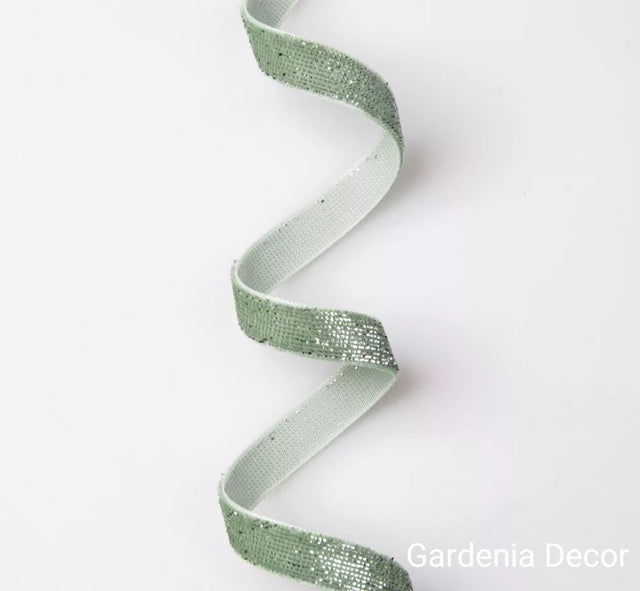 Banda decor catifea 10mmx10m verde vintage