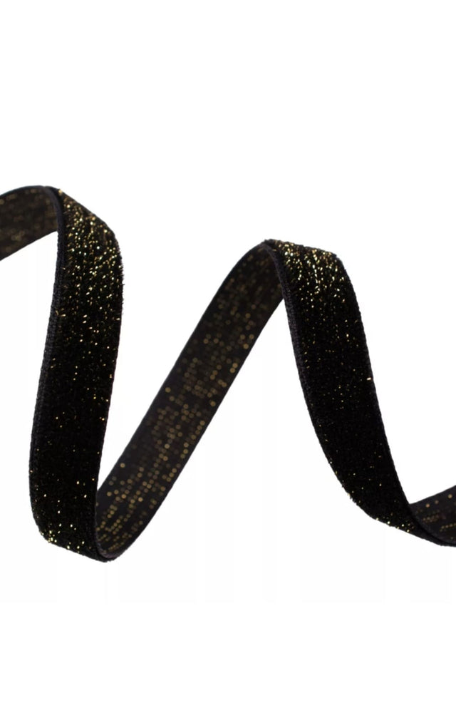 Banda decor catifea 10mmx10m negru