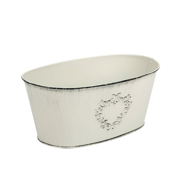 imagine produs Bol oval zinc 20,5x12,5x9cm crem antic