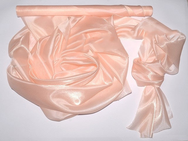 ORGANZA SATEN 47CMX10M  PIERSICA DESCHIS