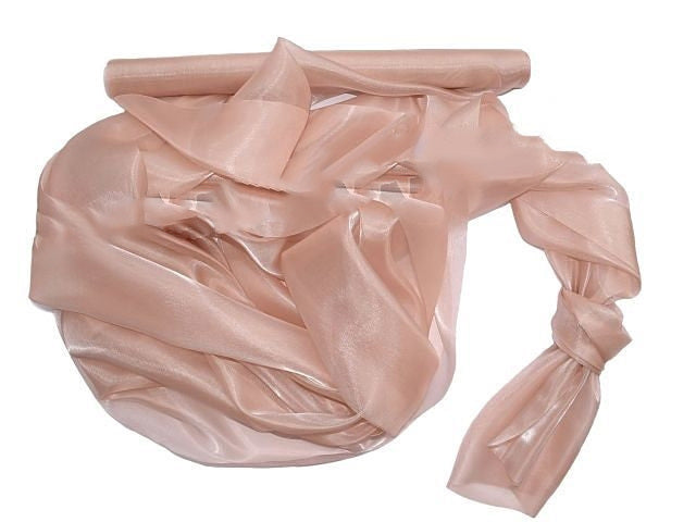Organza saten 25cmx10m bej pudra
