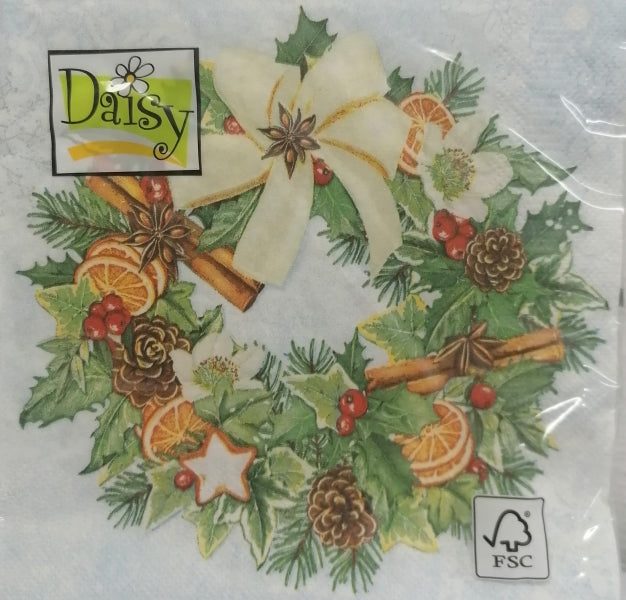 imagine produs Servetele painted christmas wreath s/20