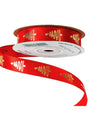 imagine produs Banda decor saten 16mmx20m cu brad rosu
