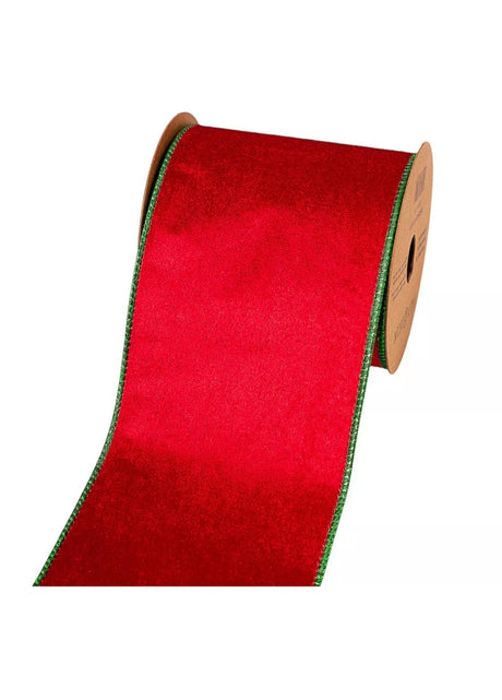 imagine produs Banda decor catifea 100mmx5m rosu/verde