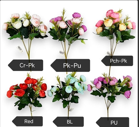 imagine produs Buchet ranunculus x5 35cm piersica-roz