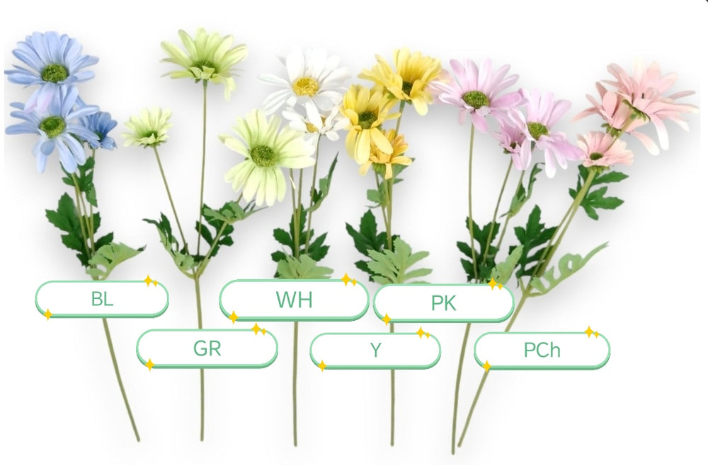 imagine produs Fir margarete x3 60cm  S/6 albastru