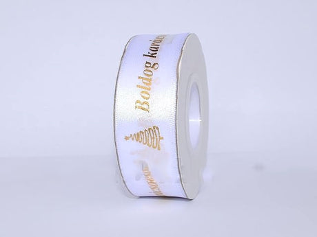 imagine produs Banda decor saten 25mmx22,86m alb