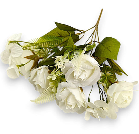 imagine produs Buchet hortensie+trandafiri x5 crem