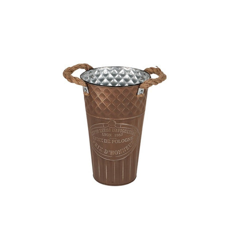 imagine produs Galeata metal Loretta 15,5x24,5cm maro