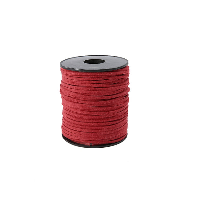 Snur din imitatie de piele 3mmx45m rosu