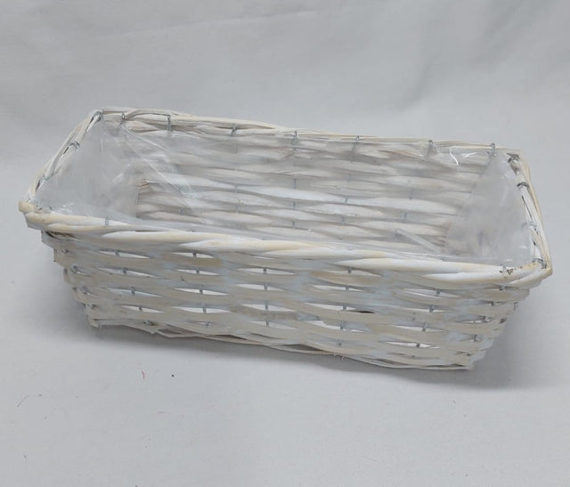 Bol dreptunghiular din bambus 30x14x10 cm alb