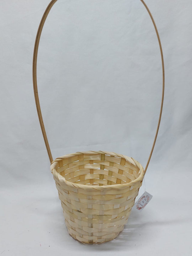 Cos bambus cu toarta 16x15/45cm natur