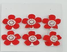 imagine produs Floricele cu clame 3cm S/6 rosu