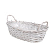 imagine produs Bol oval din nuiele cu manere 39x17x11/16cm alb