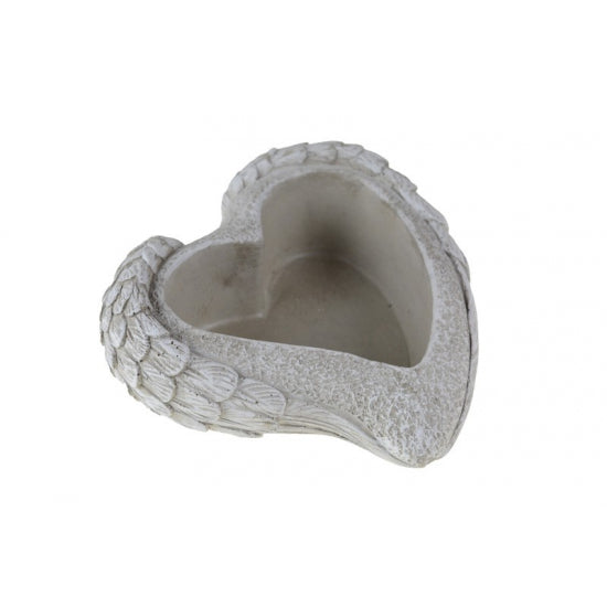 imagine produs Bol din piatra forma inima 18x6.5cm gri