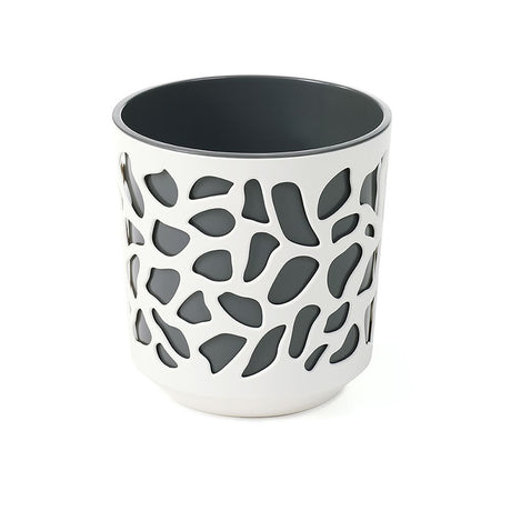 imagine produs Ghiveci plastic Duet D14cm crem-antracit